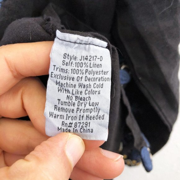 JOHNNY WAS Black Tiwa Peasant Blouse Medium - Picture 14 of 16